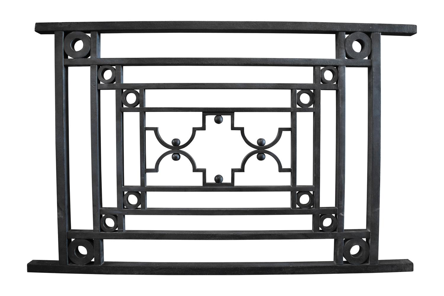 A George Maher Wrought Iron Balcony Rail 42.5" W x 1.5" D x 28.5" H — United States, Early 20th Century