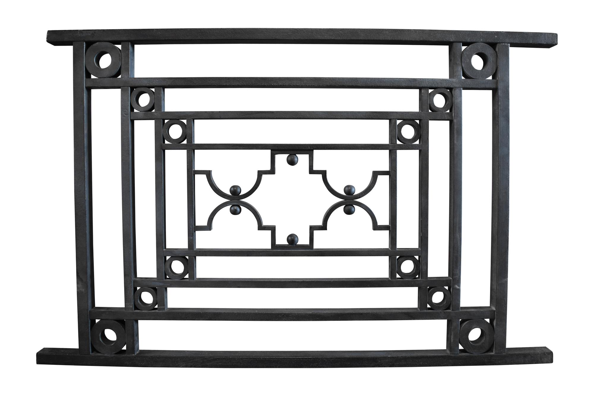 A George Maher Wrought Iron Balcony Rail 42.5" W x 1.5" D x 28.5" H — United States, Early 20th Century