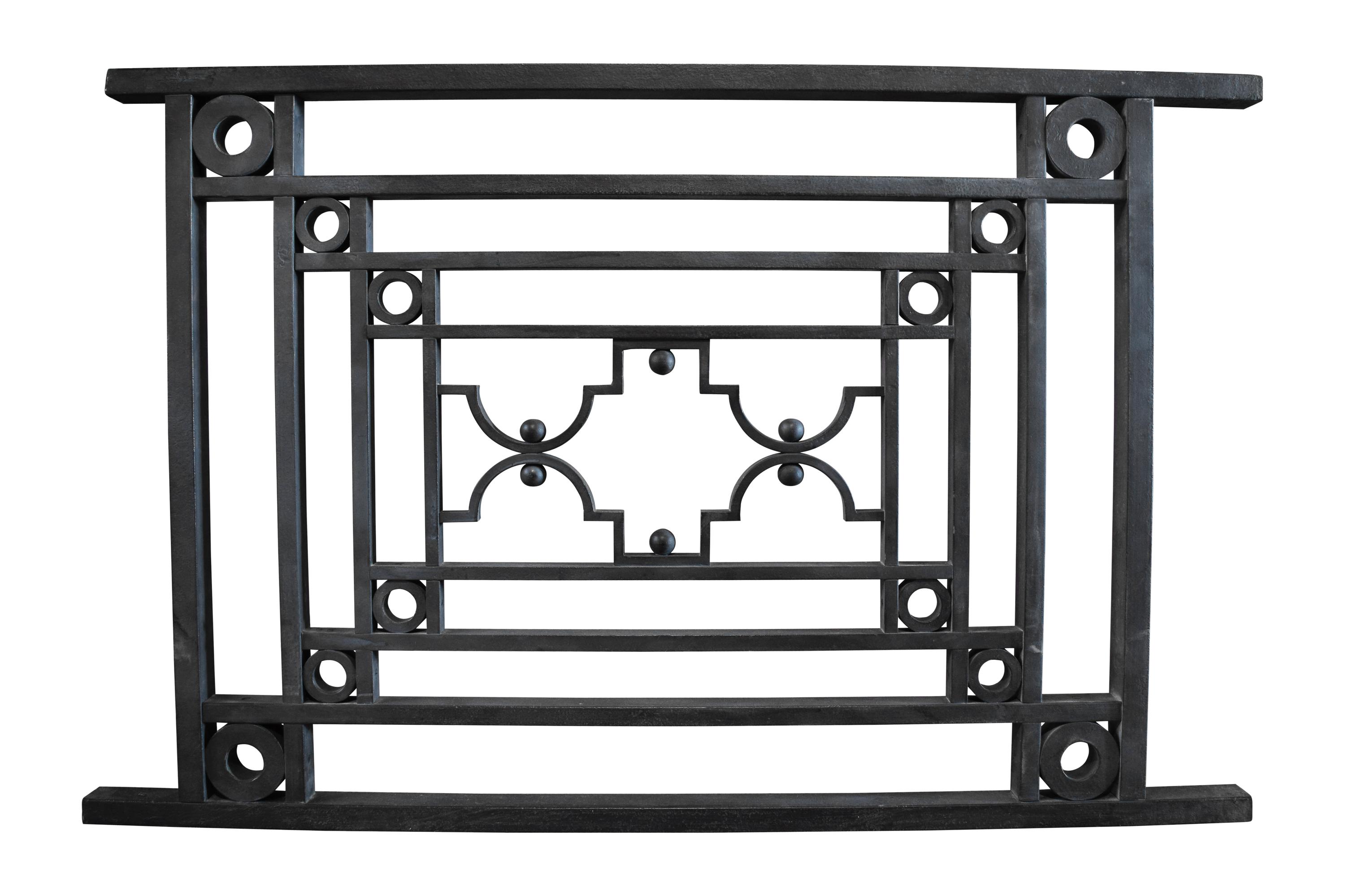 A George Maher Wrought Iron Balcony Rail 42.5" W x 1.5" D x 28.5" H — United States, Early 20th Century