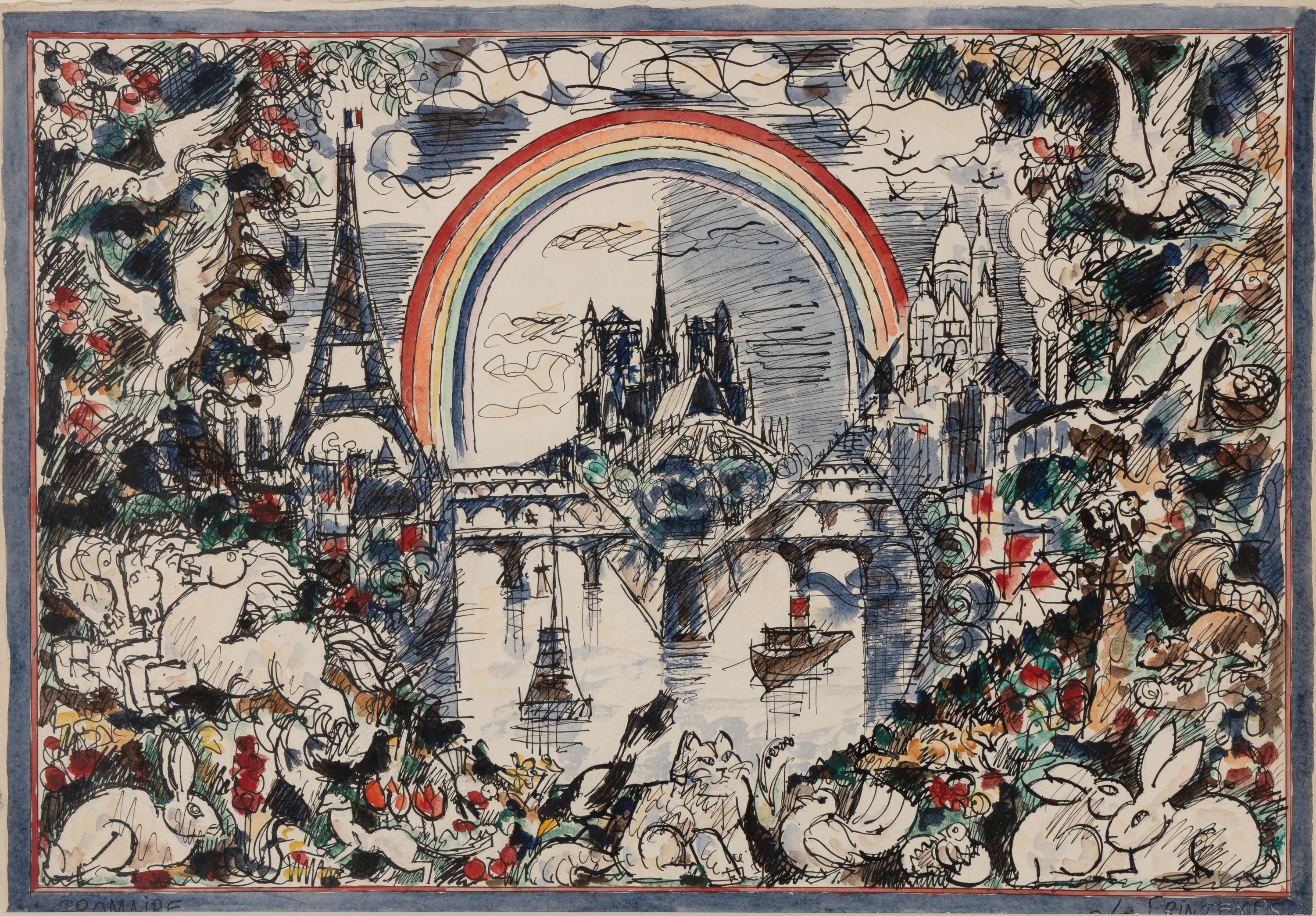 Marcel Gromaire (French, 1892-1971) — Les Quatre Saisons ( Preparatory Studies for Tapestries; A Group of 4 Works), 1939-1941