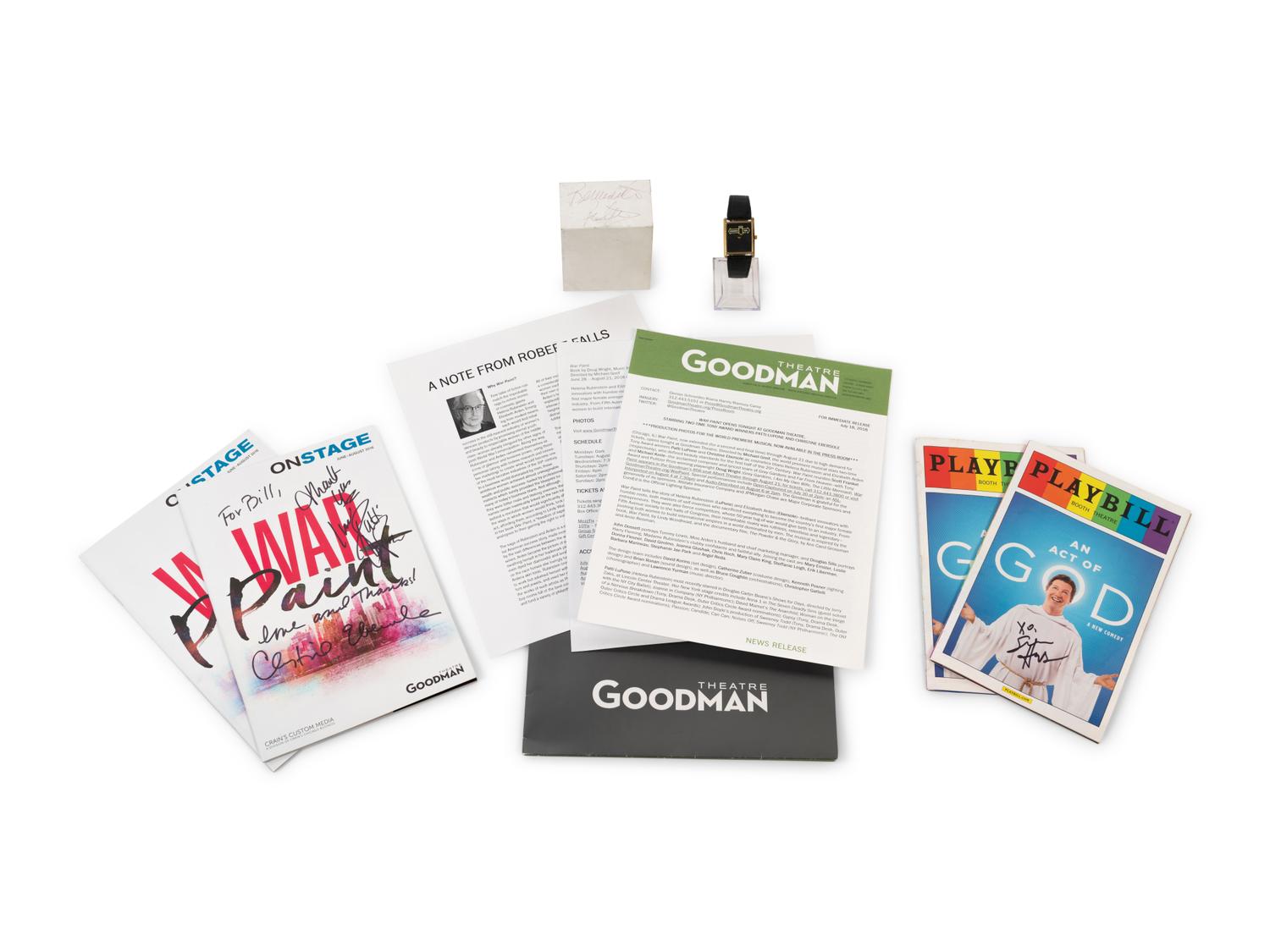 (Theatre Playbills) A group of playbills, press kits, and theater memorabilia from 4 theatrical productions, comprising: