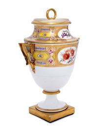 A Paris Porcelain ' Church Gresley' Fruit Cooler and Cover