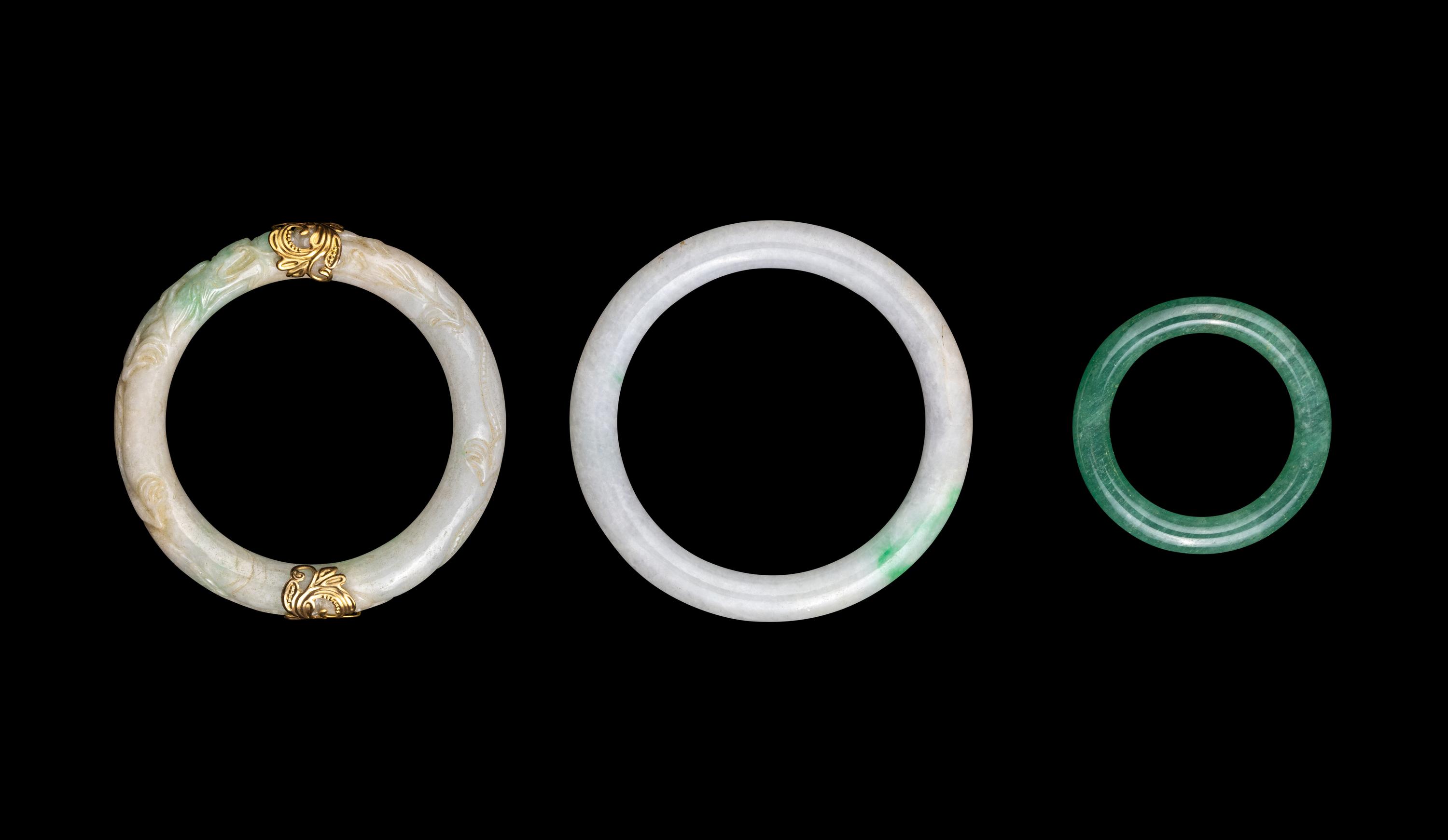 Three Chinese Jadeite Bangles