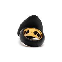 ROBERTO COIN, EBONY WOOD AND DIAMOND 'CAPRI PLUS' RING