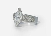 A Ladies Platinum and 3.07 Carat Marquise-Cut Diamond Ring, GIA Certified