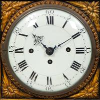 A South German Painted and Parcel Gilt Mantel Clock