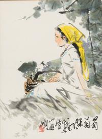 A Qi Baishi Print and Two Paintings