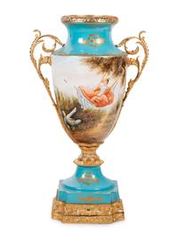 A Sèvres Style Gilt Bronze Mounted Porcelain Vase