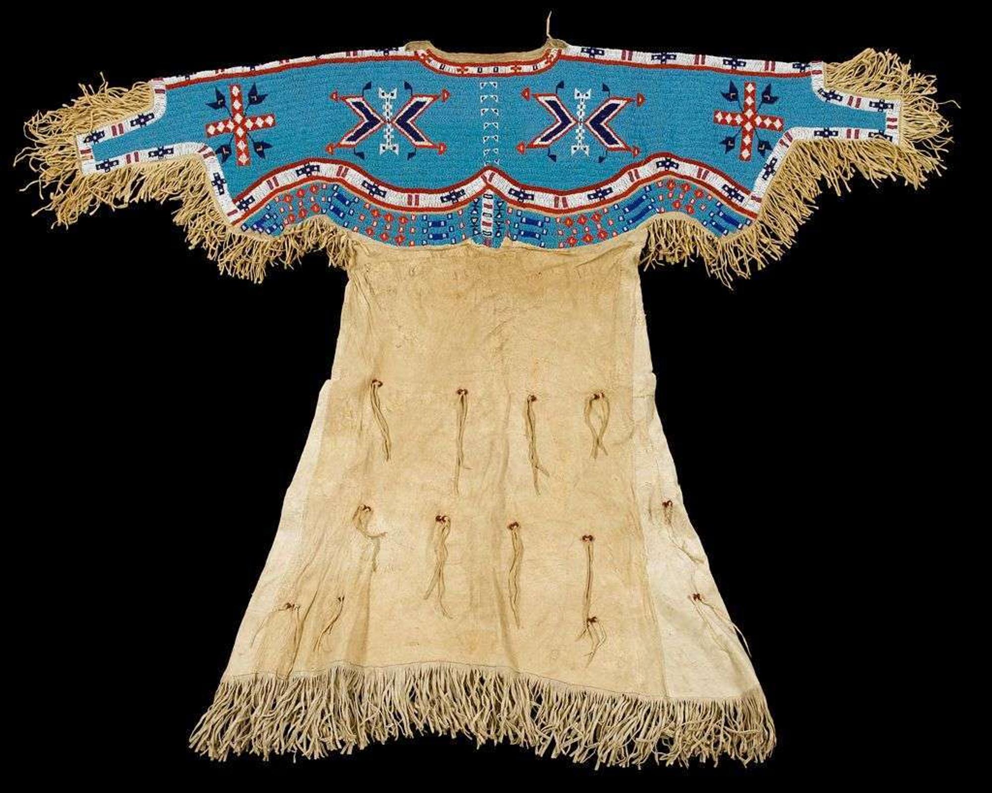 Lakota women's beaded buckskin dress first quarter 20th century