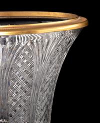 A Pair of Gilt Bronze Mounted Cut Glass Urns