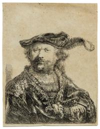 Rembrandt van Rijn, (Dutch, 1606-1669), Self Portrait in a Velvet Cap and Plume, 1638