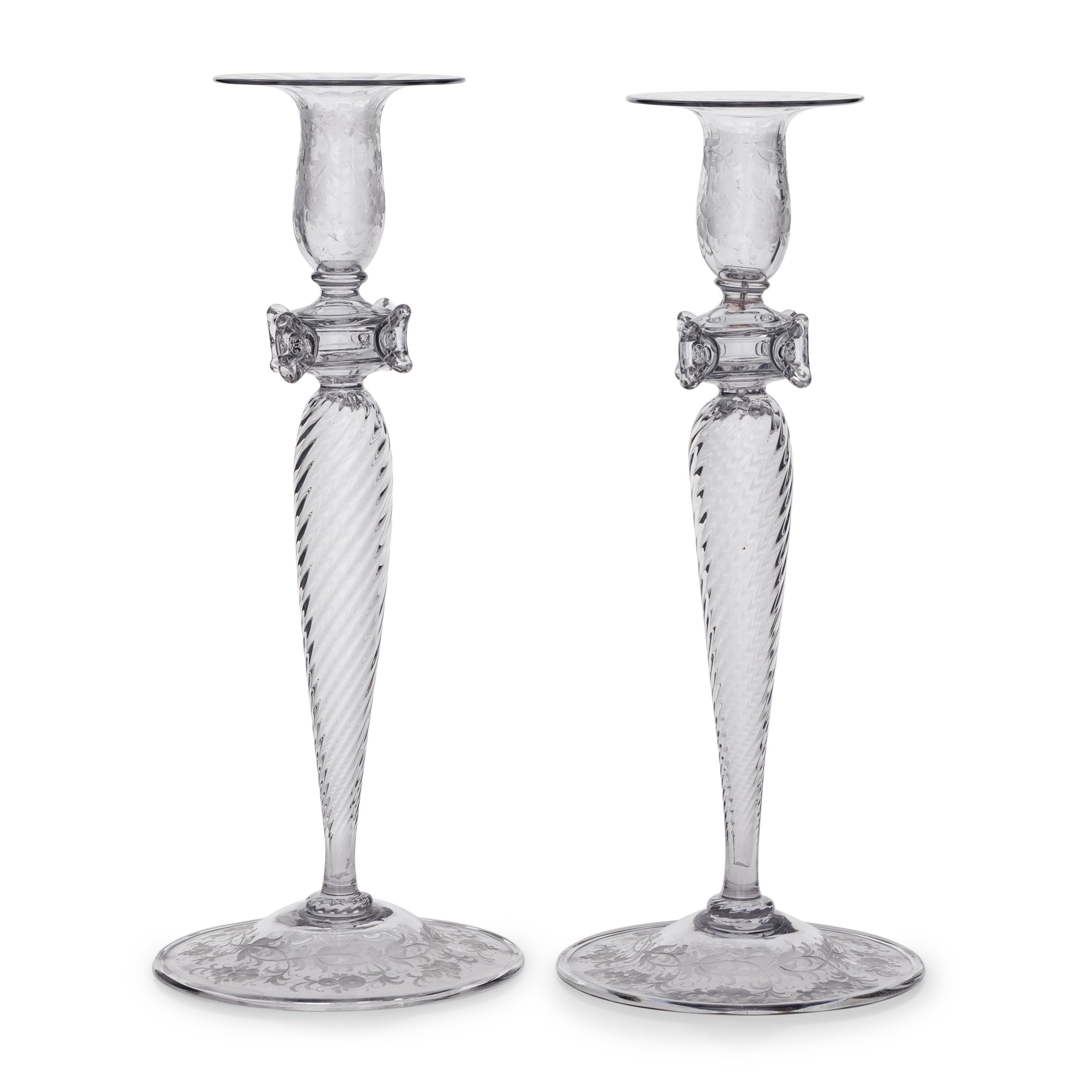 Pair of Murano Glass Candlesticks
