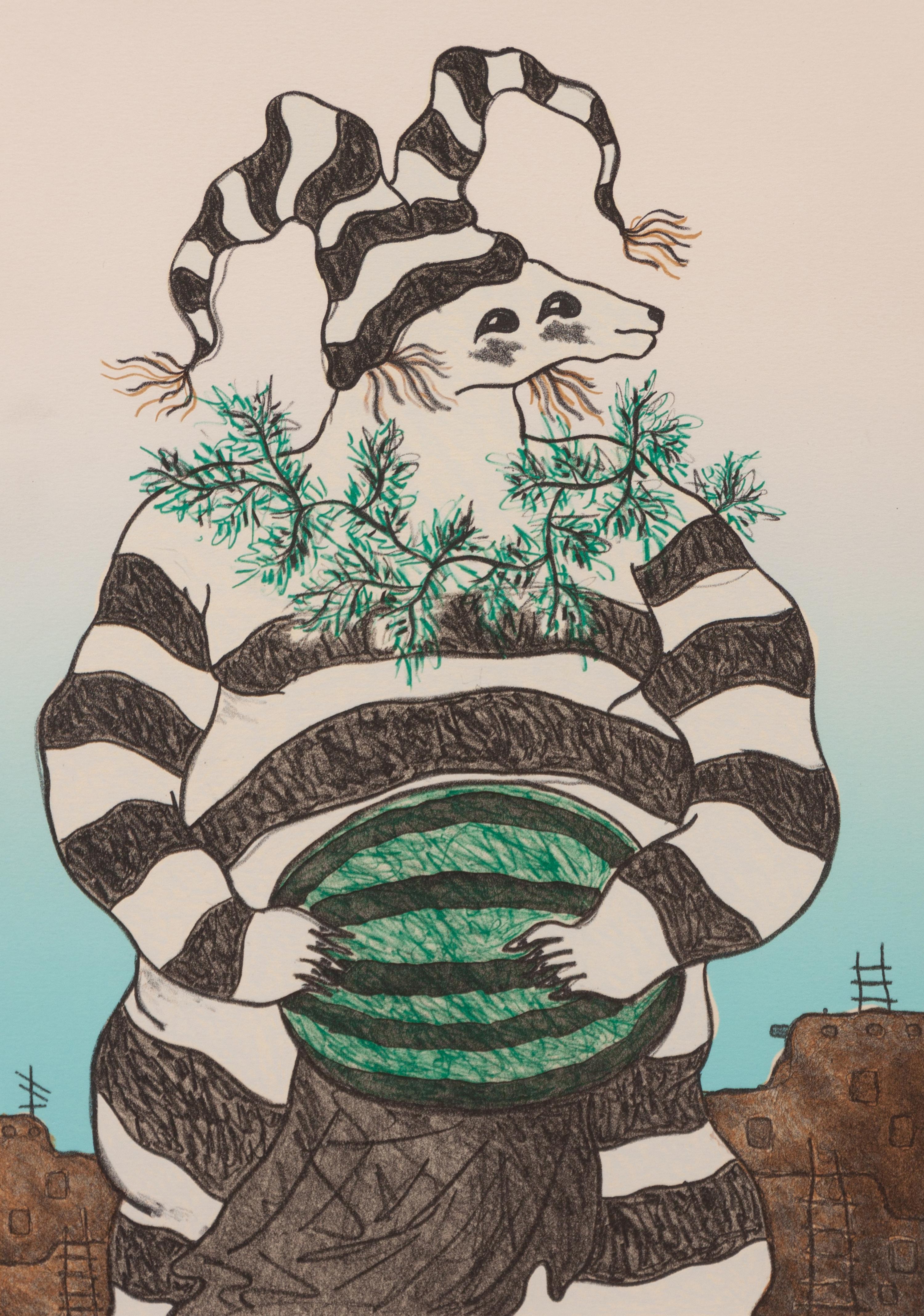 Four Works: Koshare with Melon, Two Koshares with Melon, Koshares Walking and Koshares with Cotton Candy , each edition 38/75