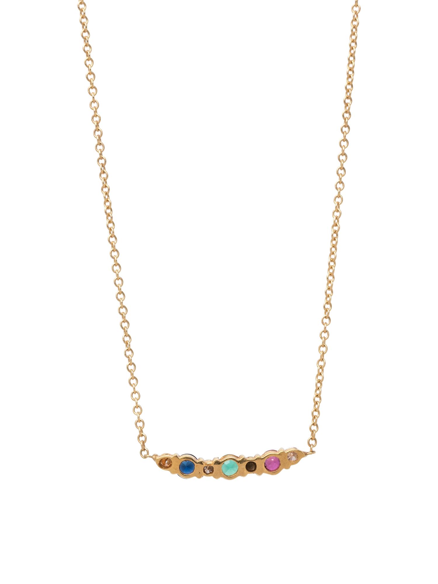 GEMSTONE AND DIAMOND NECKLACE