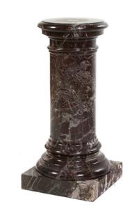 An Italian Turned Marble Pedestal, Height 34 inches.