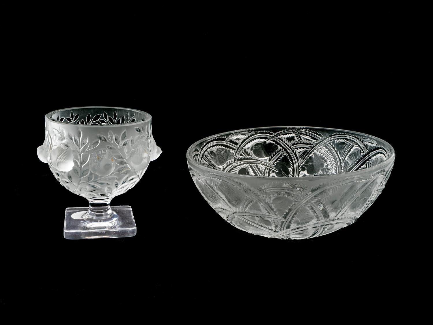 A Lalique Bowl and Chalice — LATE 20TH CENTURY