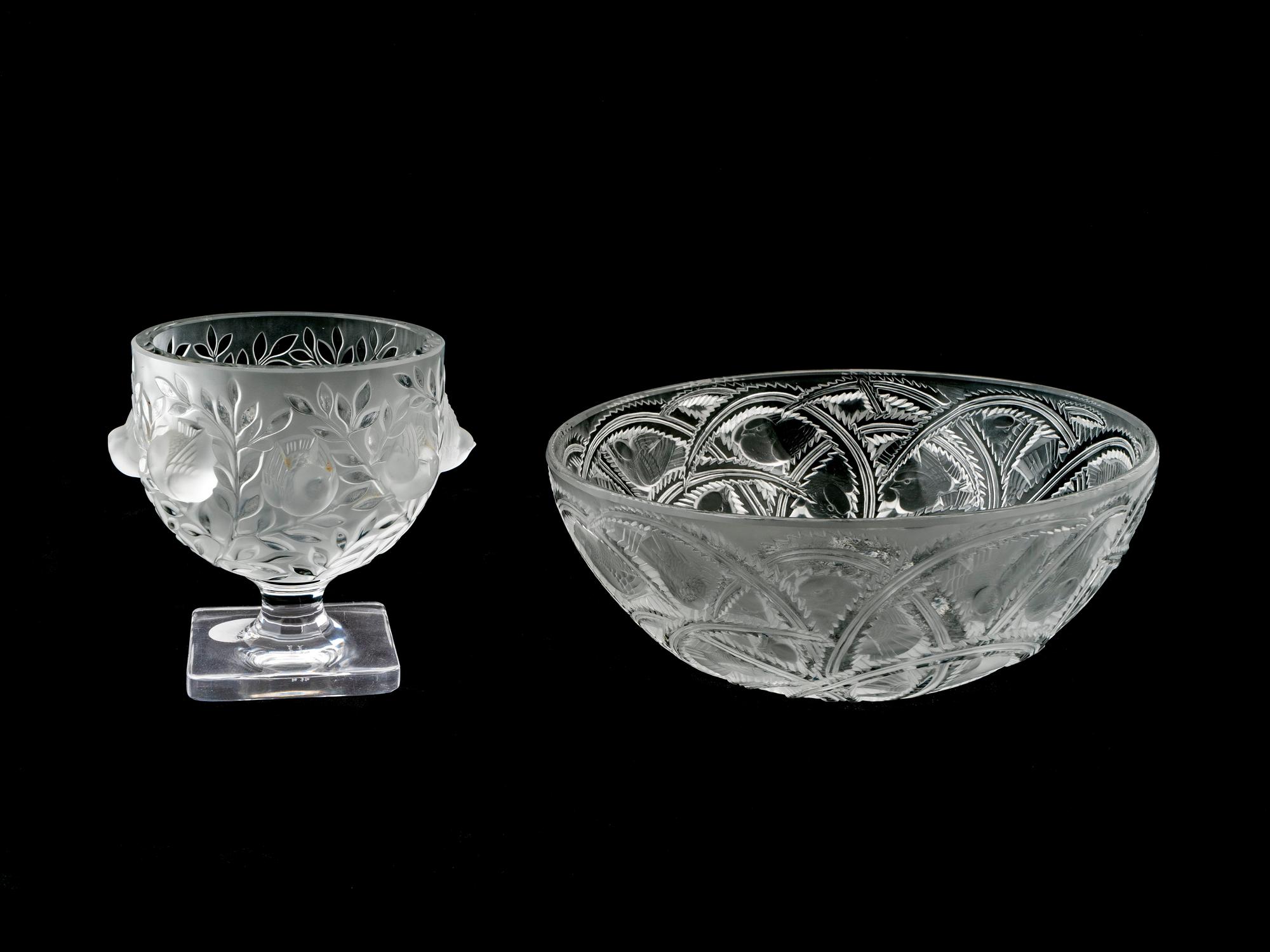 A Lalique Bowl and Chalice — LATE 20TH CENTURY