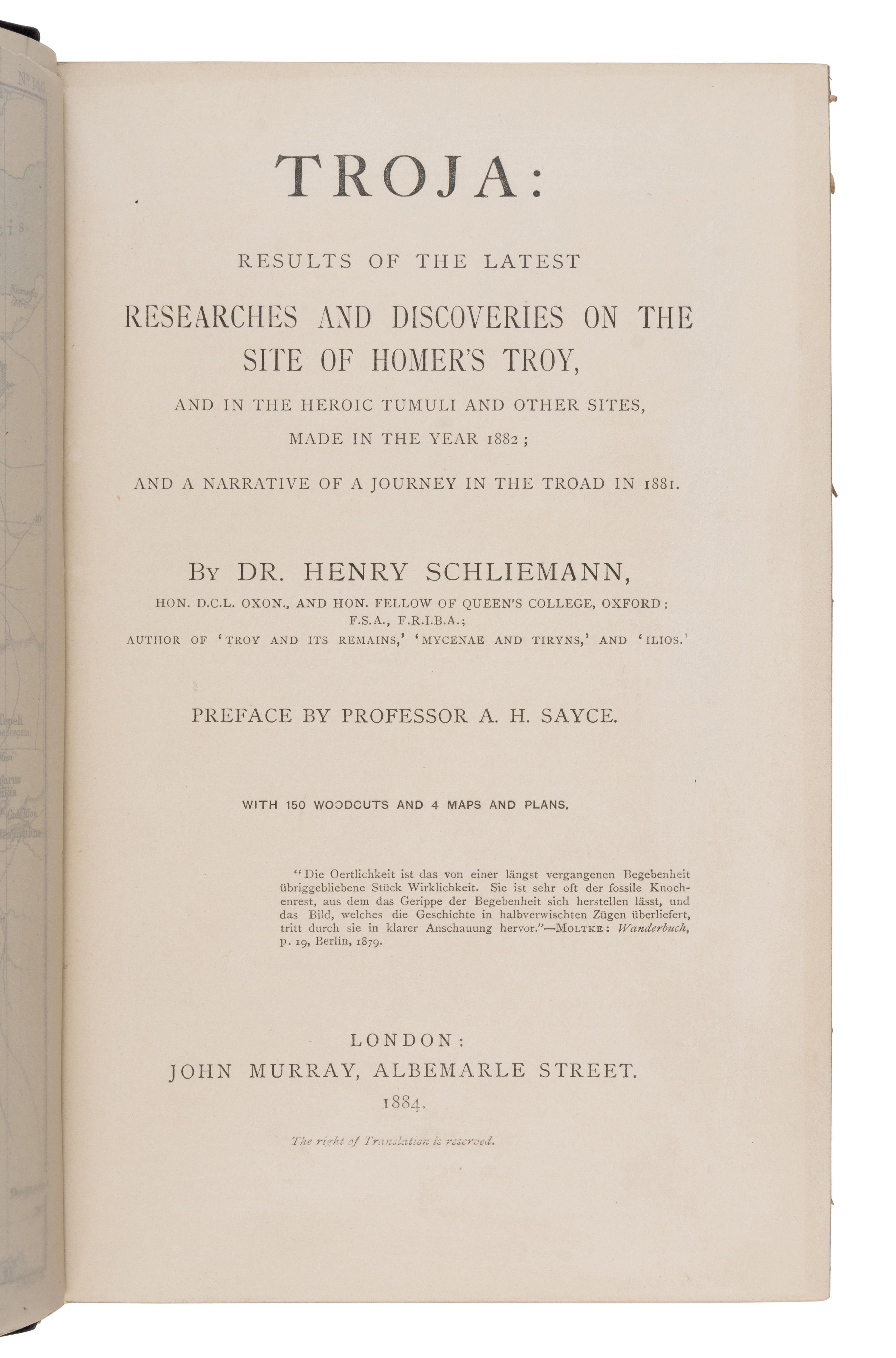 [Travel & Exploration]. Schliemann, Heinrich (1822-1890). A group of 5 first editions, comprising: