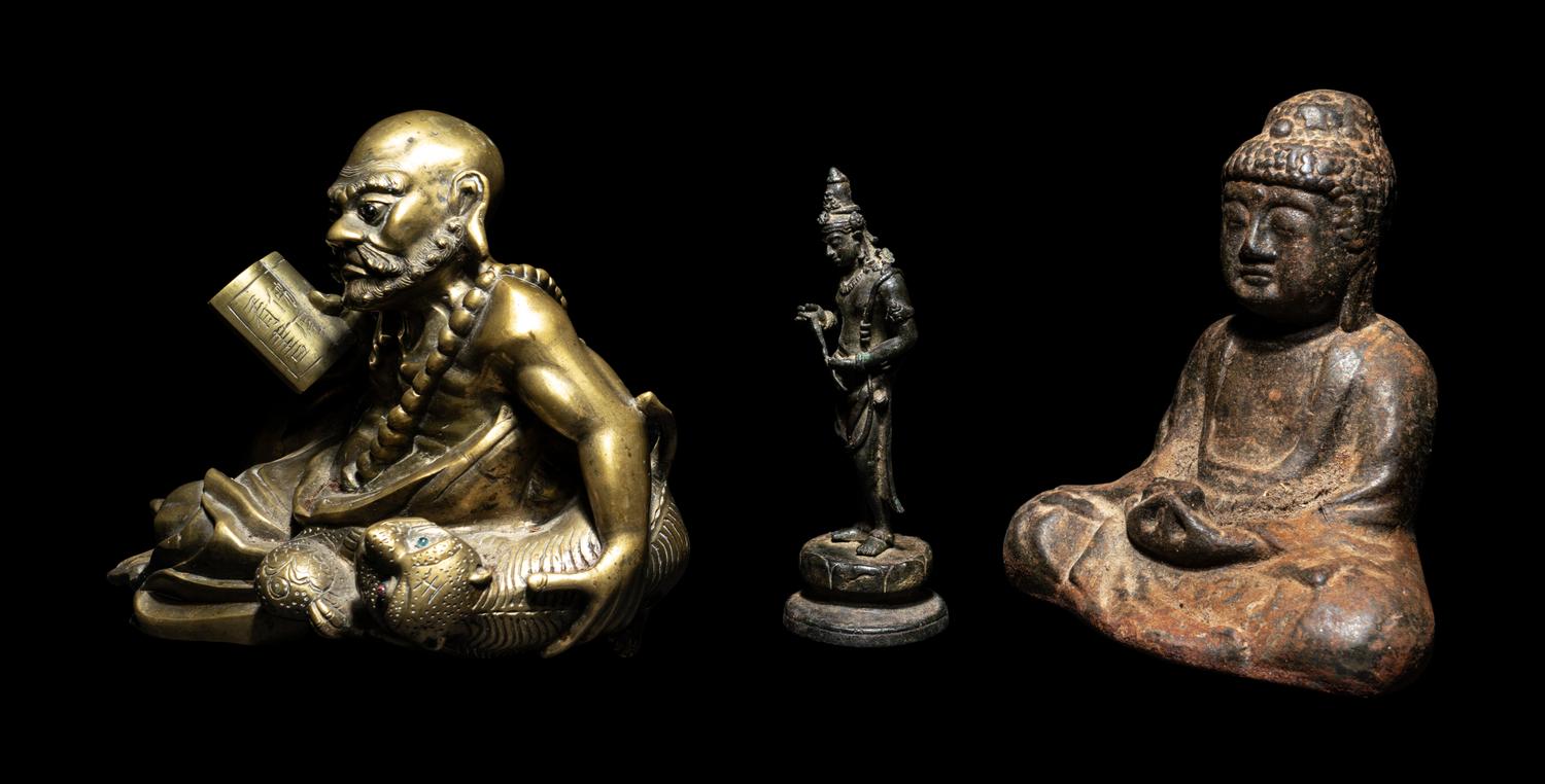 Three Asian Buddhist Figures