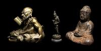 Three Asian Buddhist Figures