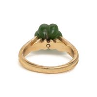 Collection of Carved Gemstone and Yellow Gold Stacking Rings