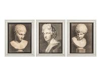 A Group of Three Framed Portrait Medallions
