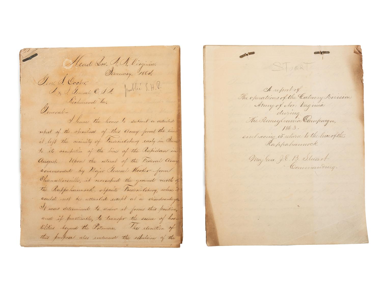 [CIVIL WAR]. Military reports, maps, post-war letters from Union and Confederate officers, and other papers gathered by Union Army officer Louis-Philippe-Albert d'Orléans, comte de Paris (1838-1894), while conducting research for his book History of the Civil War in America .