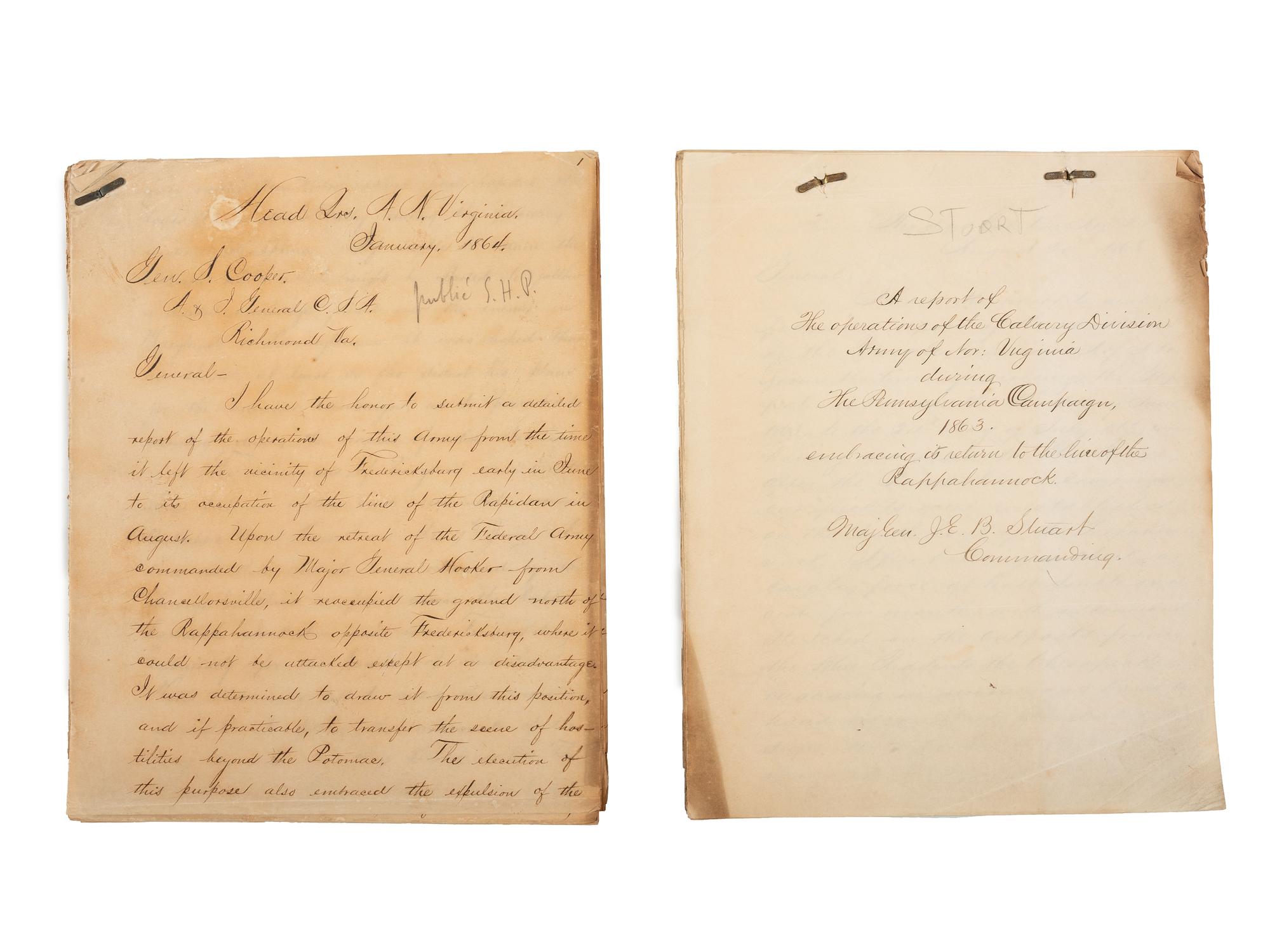 [CIVIL WAR]. Military reports, maps, post-war letters from Union and Confederate officers, and other papers gathered by Union Army officer Louis-Philippe-Albert d'Orléans, comte de Paris (1838-1894), while conducting research for his book History of the Civil War in America .