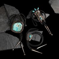 Navajo Silver and Turquoise Bolo Ties