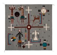 Navajo Pictorial Weaving, Coyote Stealing Light