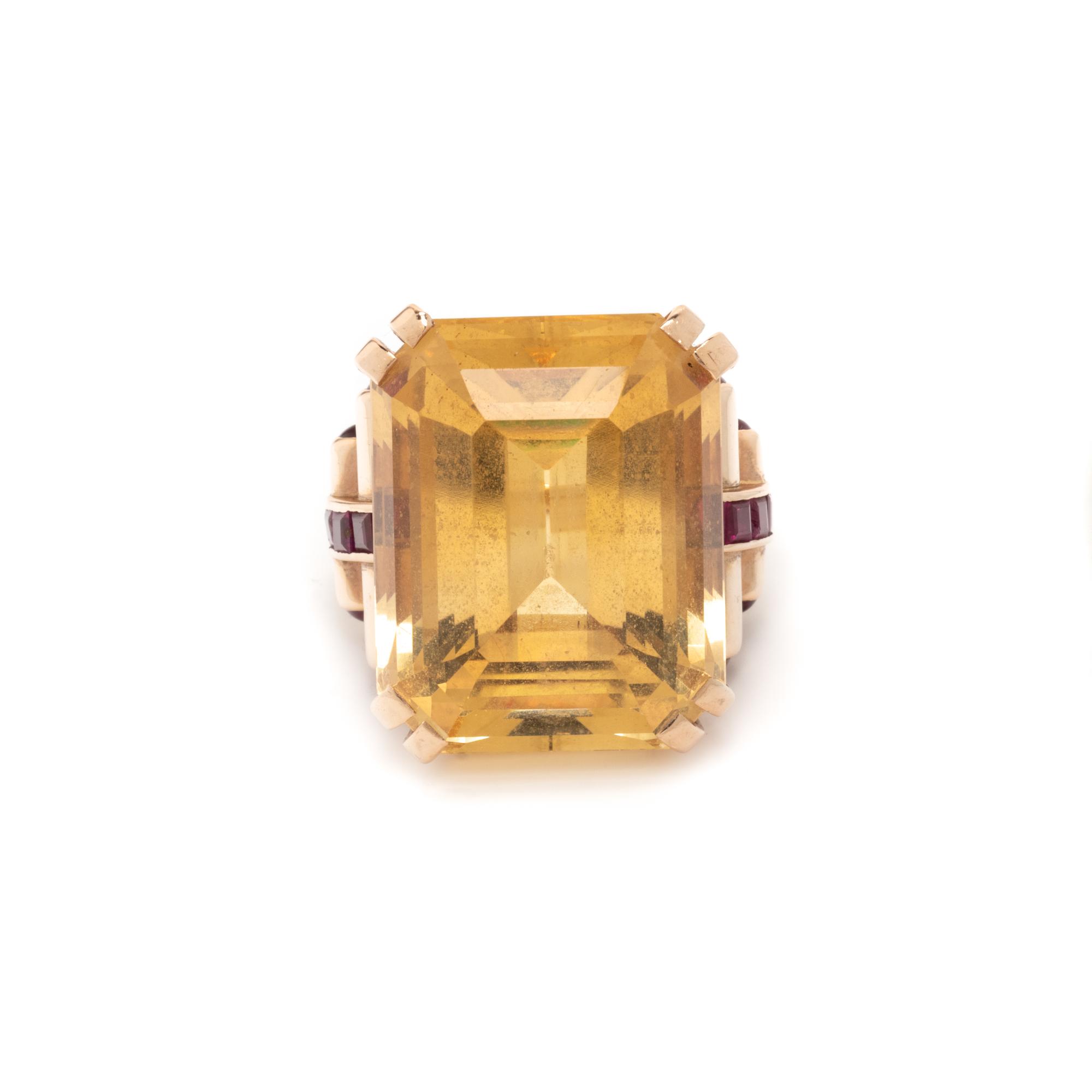 CITRINE AND RUBY RING