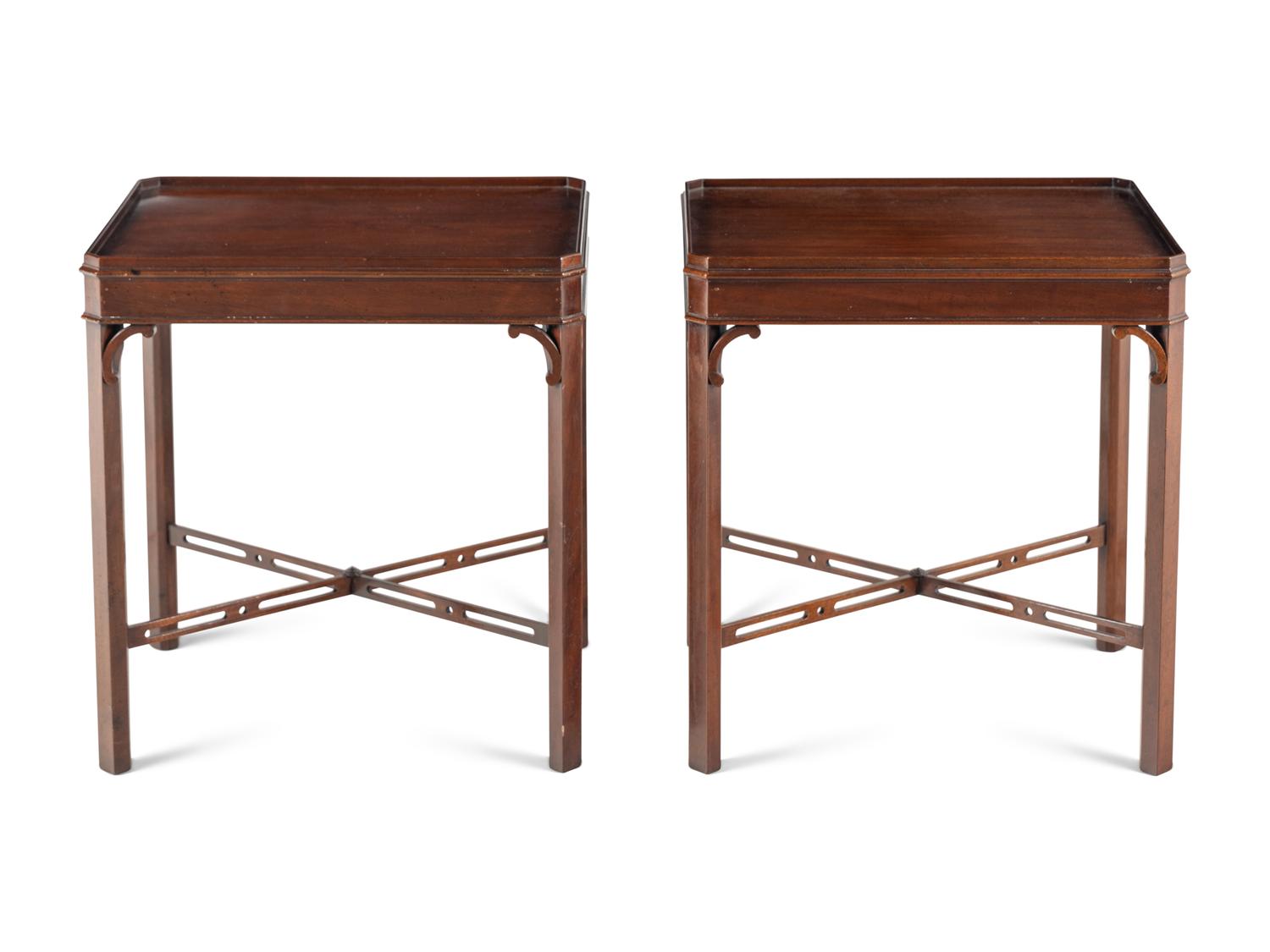 A Pair of English Mahogany Side Tables