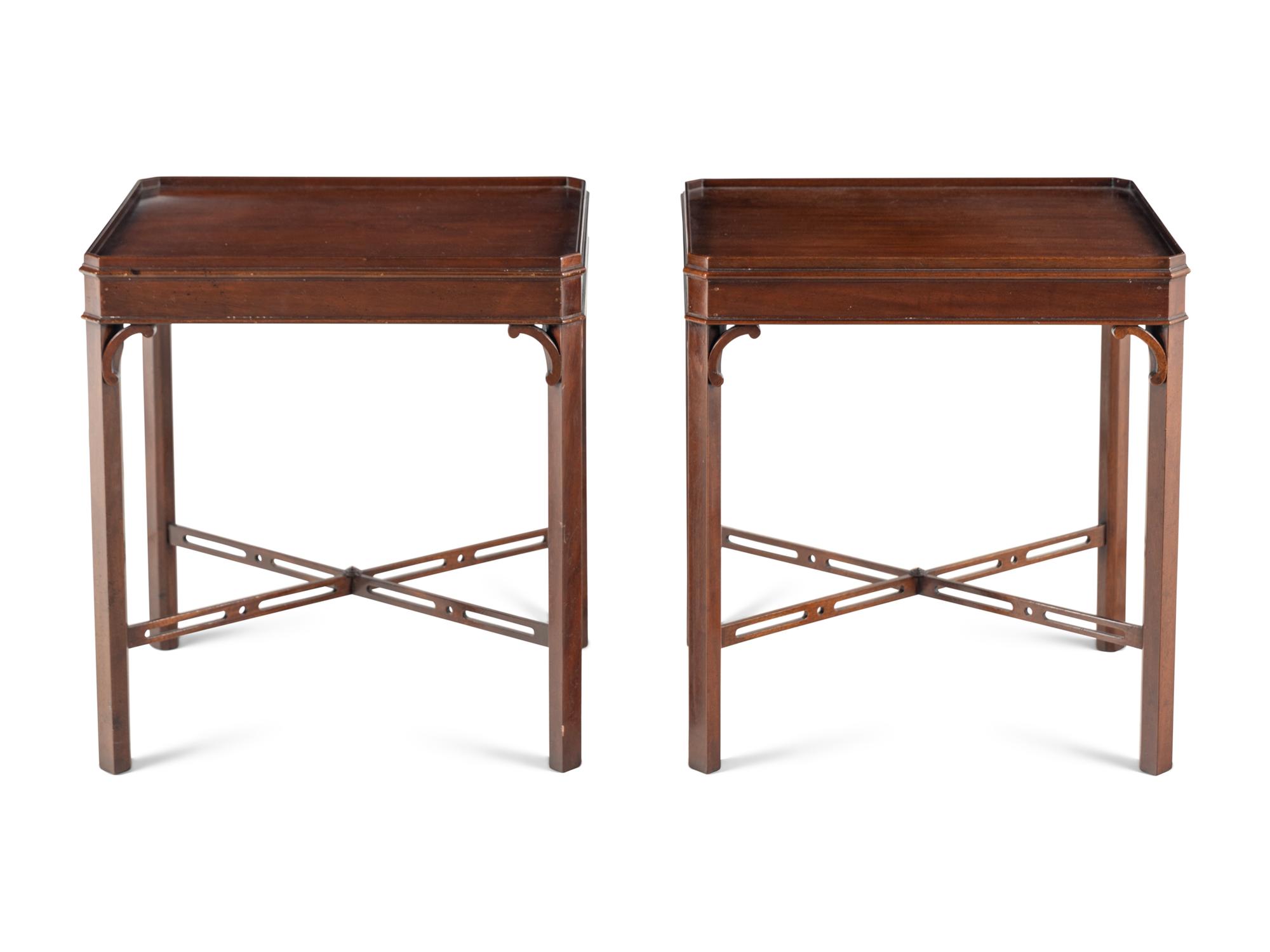 A Pair of English Mahogany Side Tables