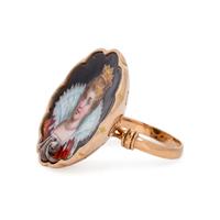 ENAMEL PORTRAIT MINIATURE RING