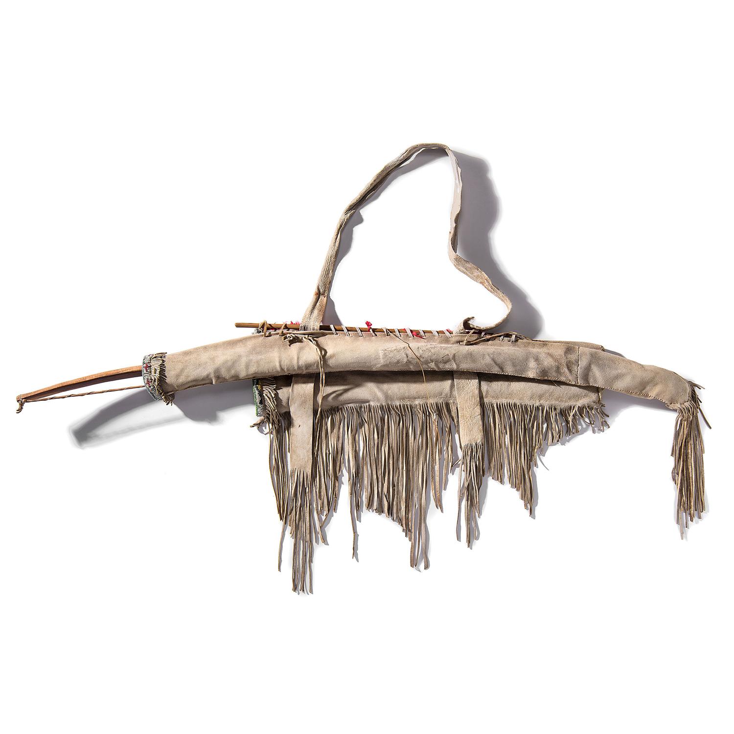 Sioux Beaded Hide Bowcase and Quiver, with Bow