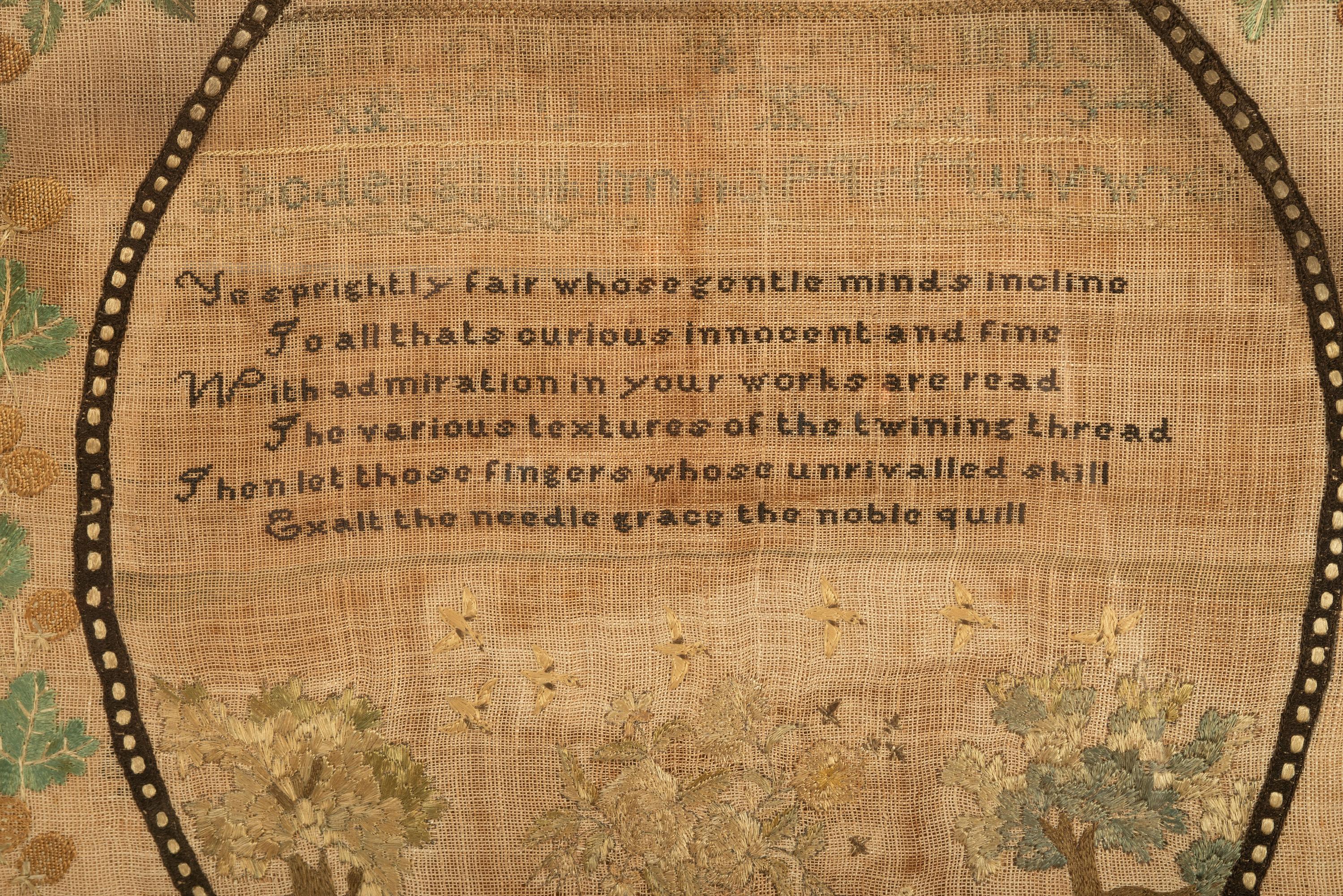 A Needlework Embroidered Sampler, Wrought by Sophia Carter