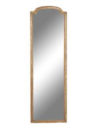A Louis XVI Style Carved and Gray Painted Pier Mirror