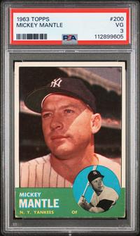 A 1963 Topps Mickey Mantle Baseball Card No. 200 (PSA 3 VG)