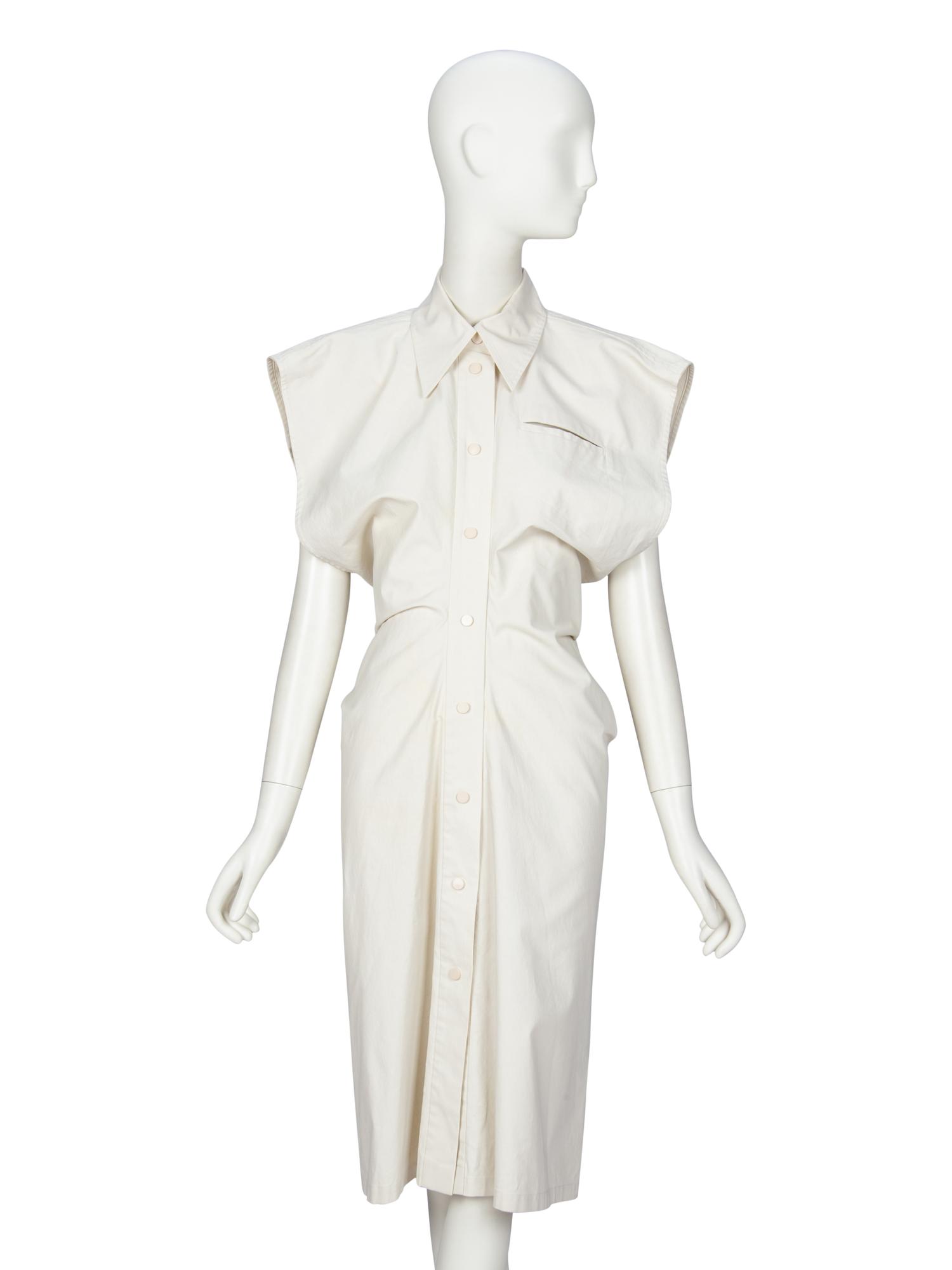 BOTTEGA VENETA, SLEEVELESS SHIRTDRESS, 2020