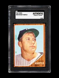A 1962 Topps Mickey Mantle Baseball Card No. 200 (SGC Authentic),