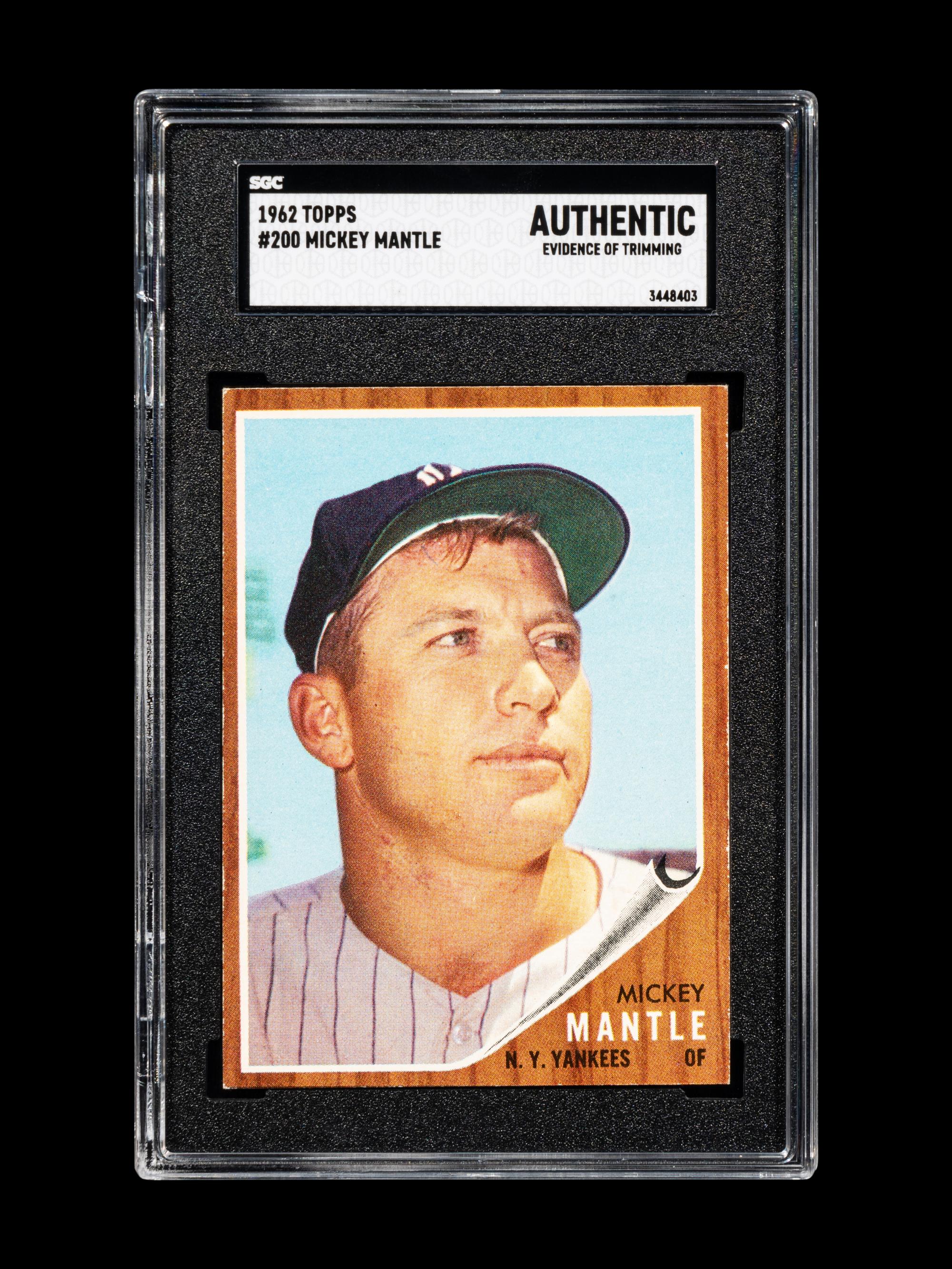 A 1962 Topps Mickey Mantle Baseball Card No. 200 (SGC Authentic),