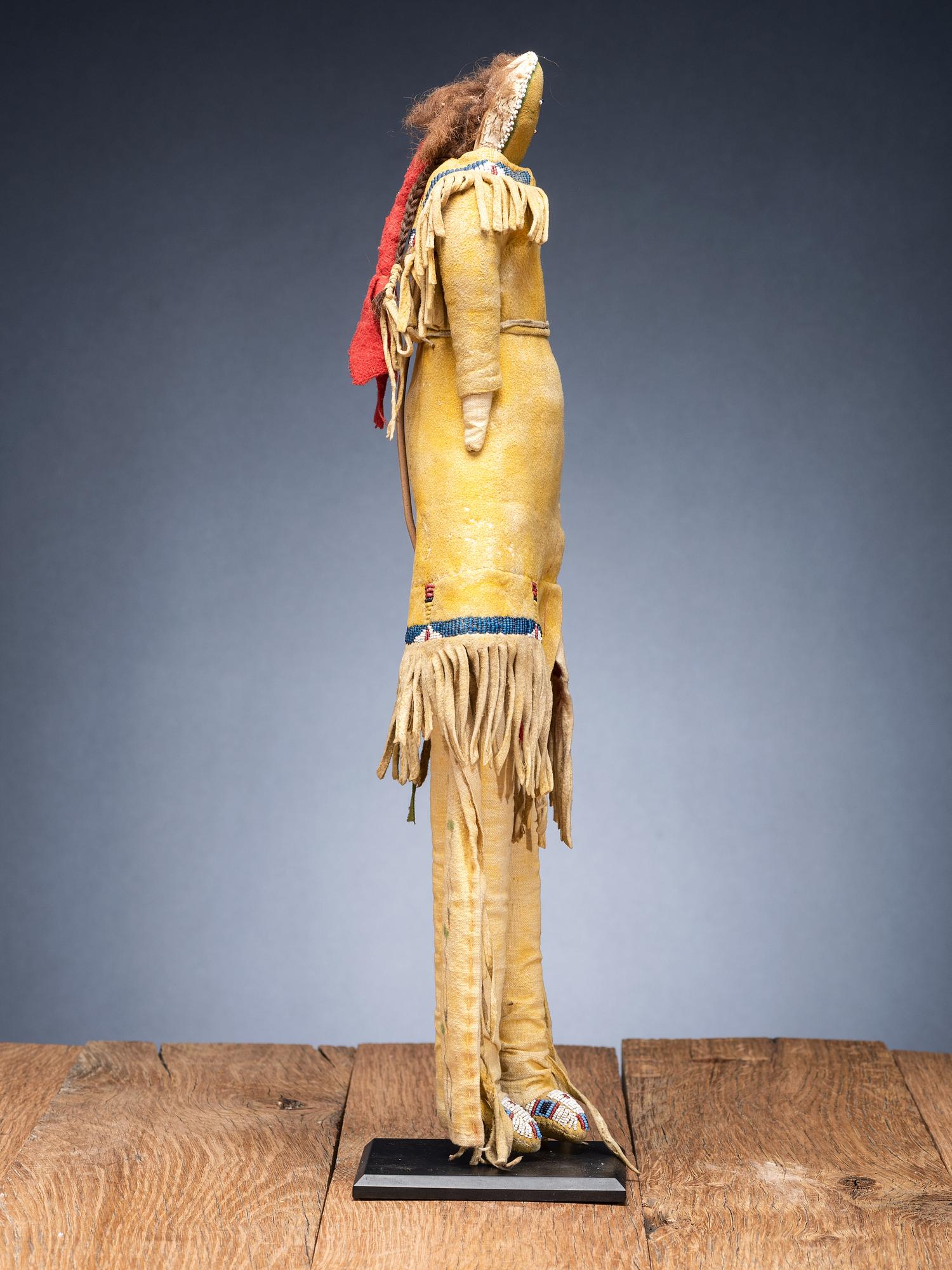 Cheyenne Beaded Hide Dolls, Pair