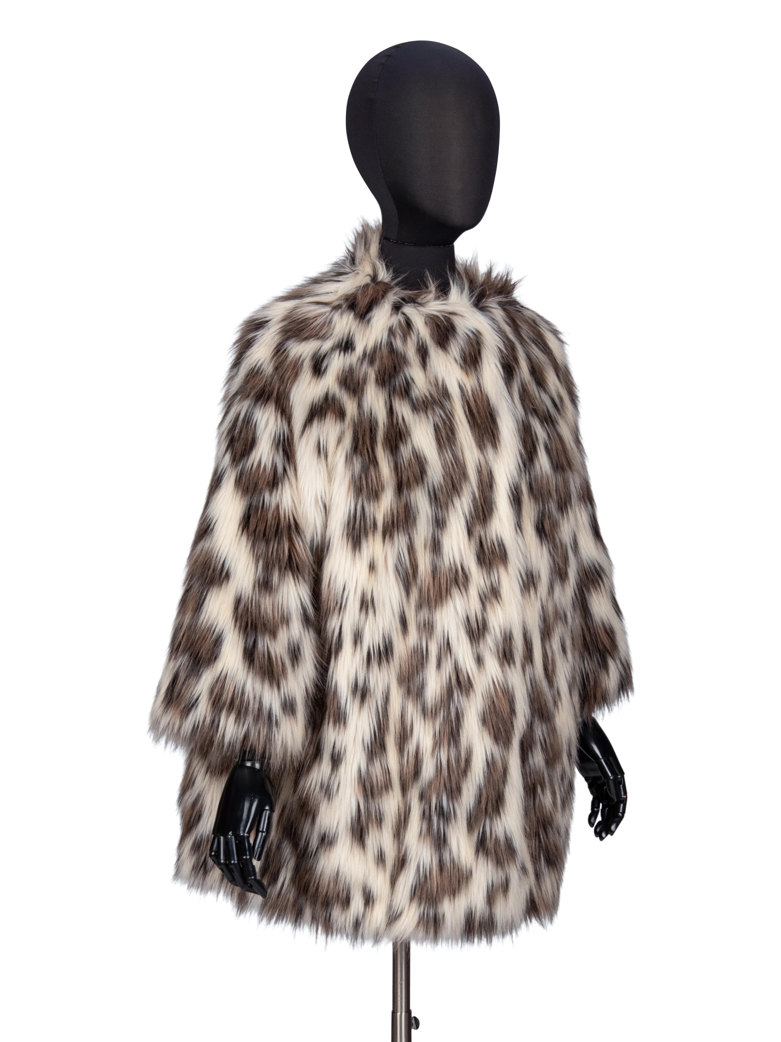 PRADA, SPOTTED FAUX FUR COAT