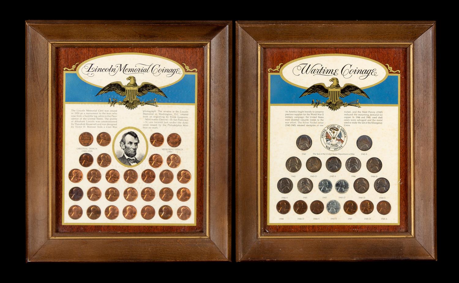 *A Group of Three United States Numismatic Display Frames
