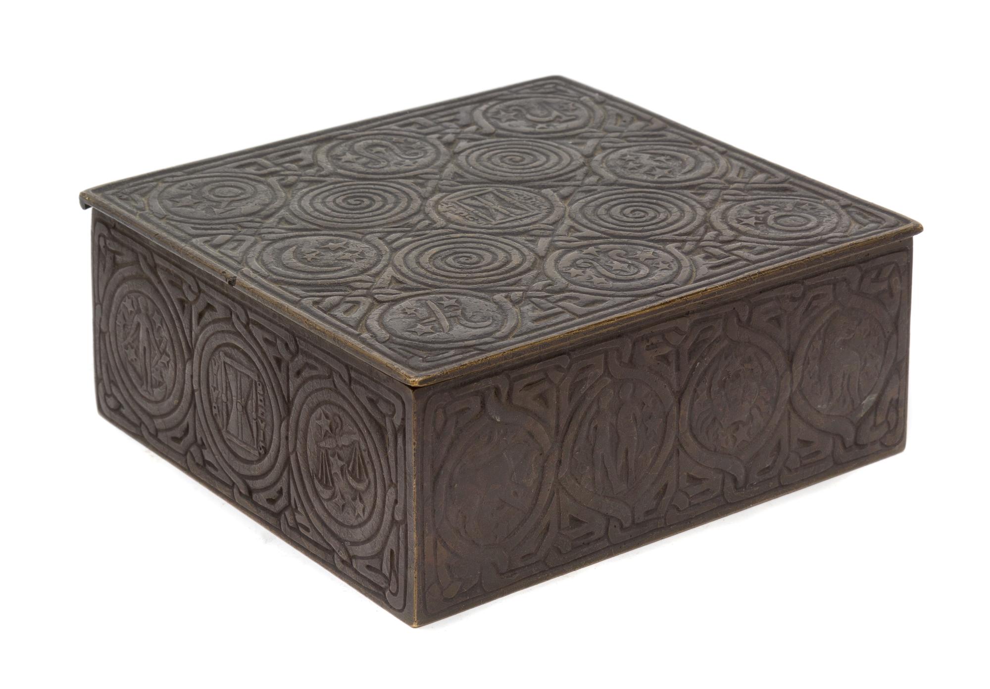 Tiffany Studios, a Zodiac pattern large cigar box (1655)