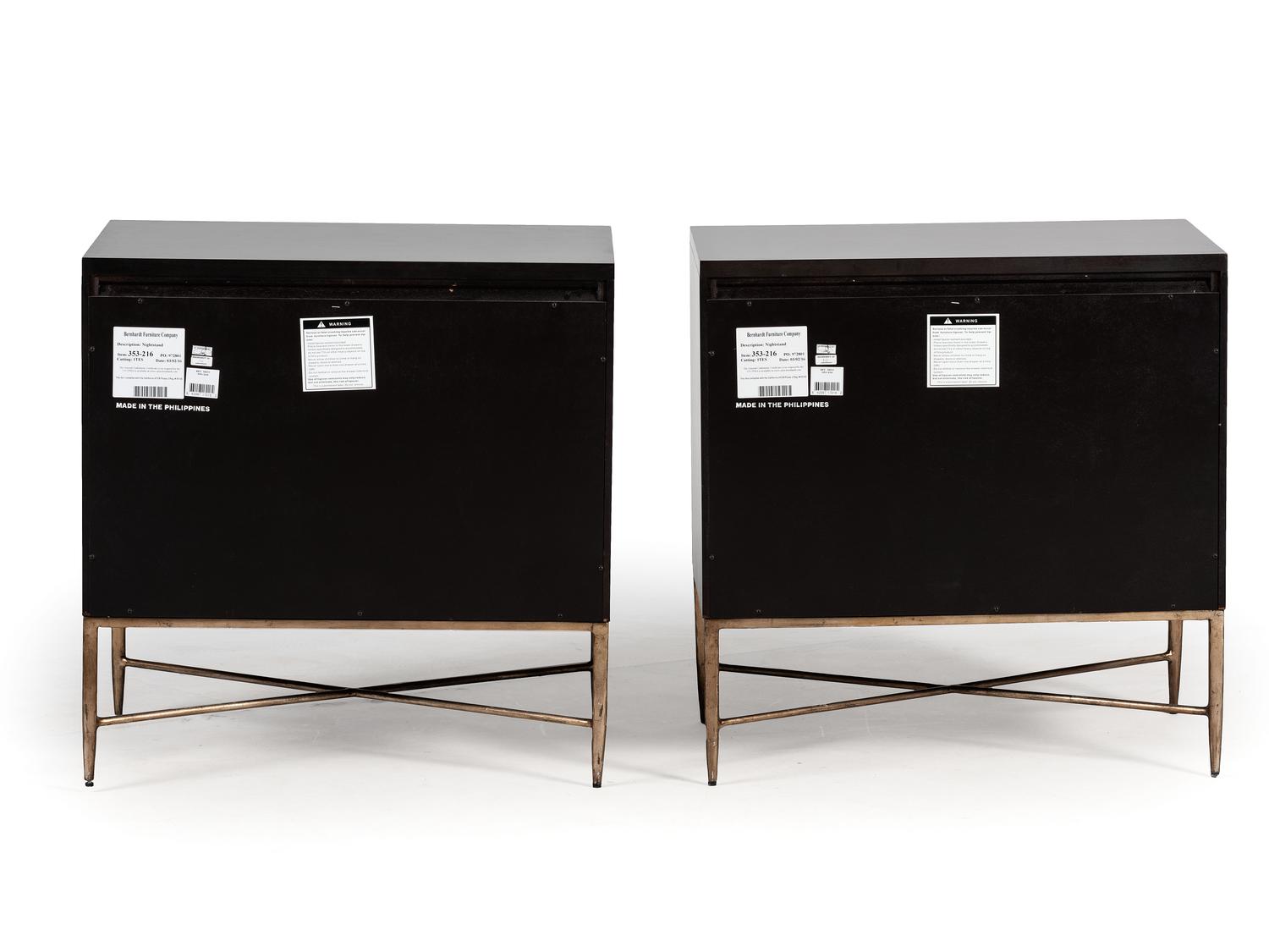 A Pair of Bernhardt Mother of Pearl Veneered Side Tables