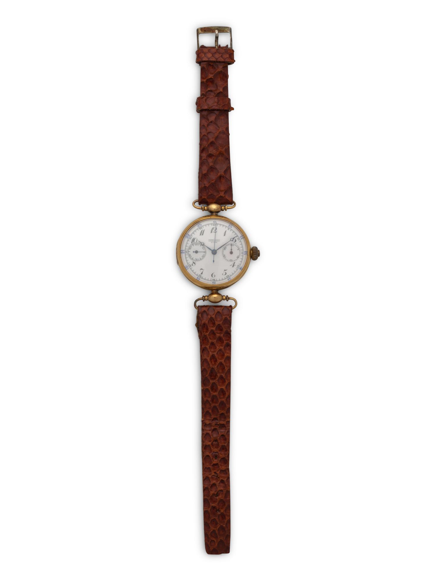ULYSSE NARDIN, 18K YELLOW GOLD SINGLE PUSHER CHRONOGRAPH WATCH