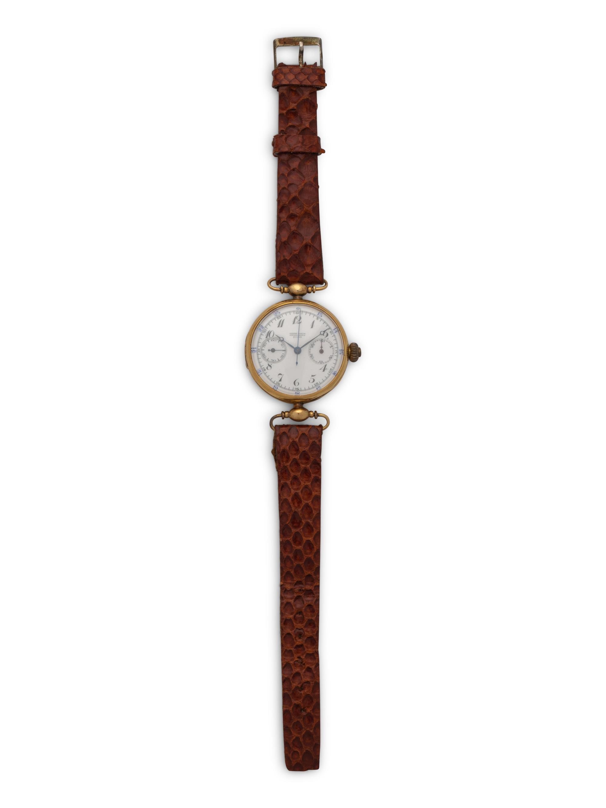 ULYSSE NARDIN, 18K YELLOW GOLD SINGLE PUSHER CHRONOGRAPH WATCH
