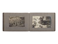 [NATIVE AMERICANS]. JONES, John Edward (1863-1922), photographer. Album containing 50 photographs of the San Carlos Indian Agency, including Apache civilians and police, agency buildings and dwellings, and scenic views. Ca 1904.