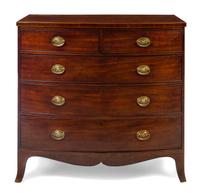 A George III Mahogany Chest of Drawers Height 42 1/2 x width 44 1/2 x depth 25 inches. — 18TH/19TH CENTURY